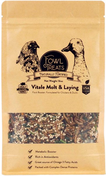 Fowl Treats Vitale Molt and Laying Flock Booster Bird Supplement， 16-oz bag