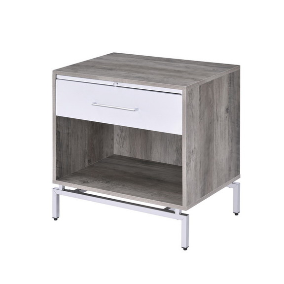 Acme 97555 Cistus Accent Table  Weathered Gray Oak...