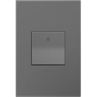 Legrand adorne Paddle 15 Amp Single Pole3-Way Decorator Switch with Wall Plate Magnesium ASPD1532M4WP