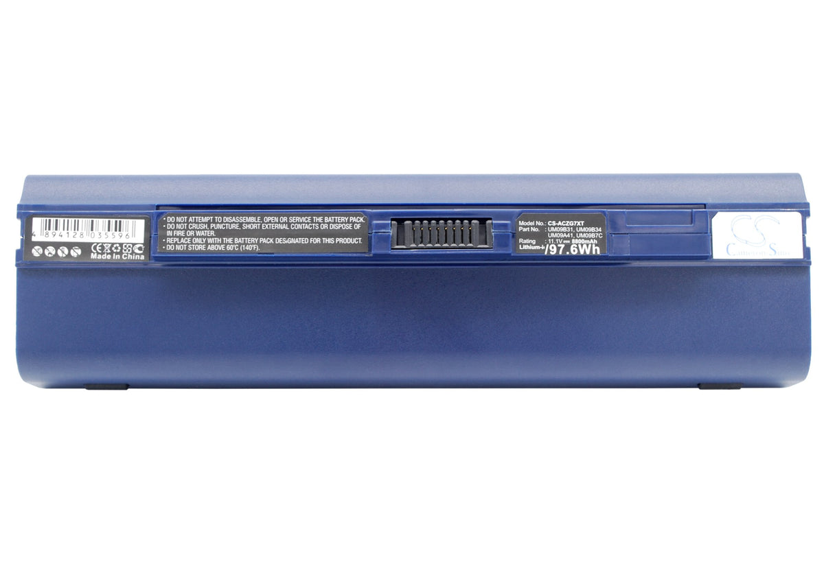 Acer Aspire One 531 Aspire One 751 As Blue 8800mAh Replacement Battery BatteryClerkcom Laptop and Notebook