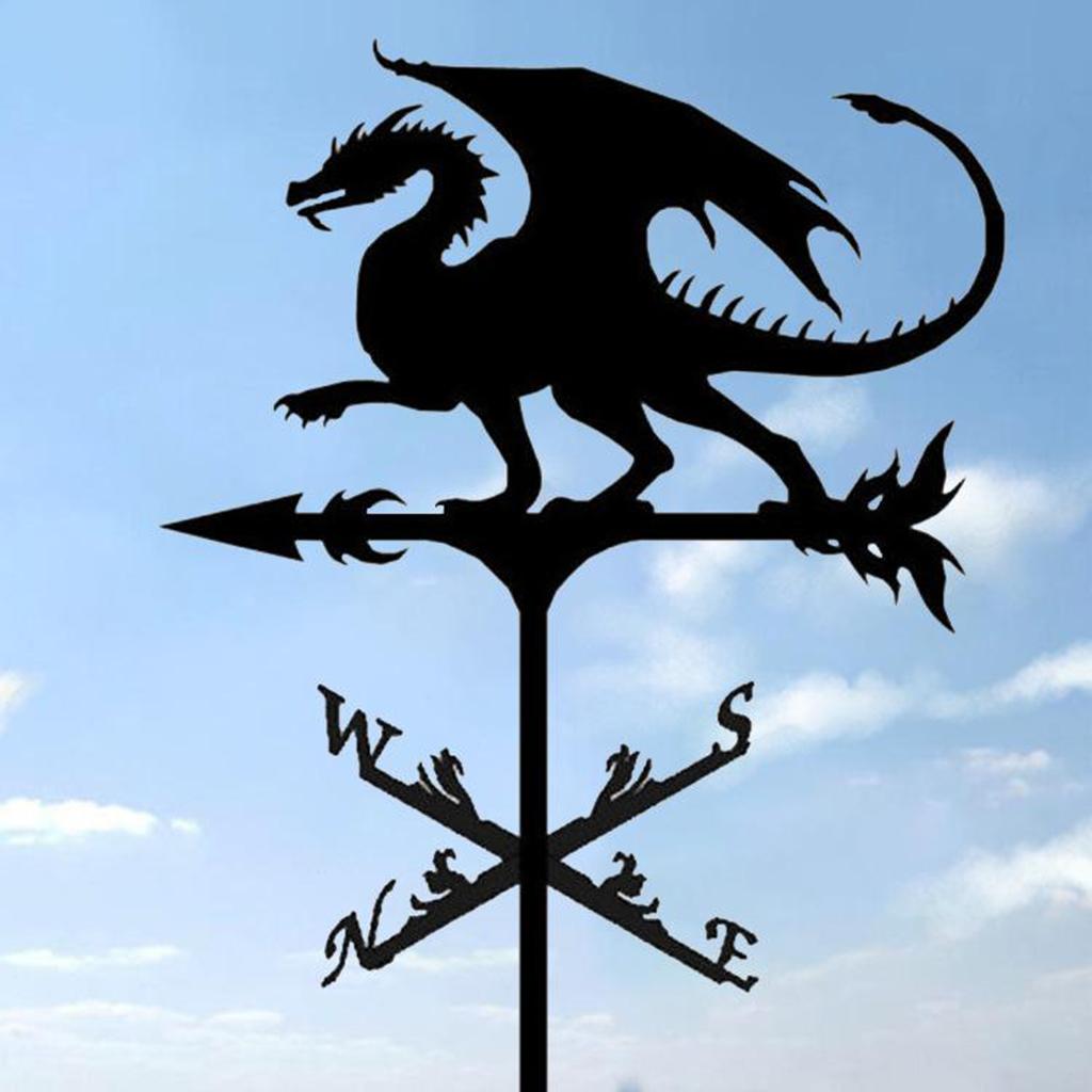 Roof Weather Vane， Traditional Drawing Iron Weather Vane， Roof Decoration Drinking Garden， Multifunctional Weather Vane， for Barn， Pavilion ， Dragon