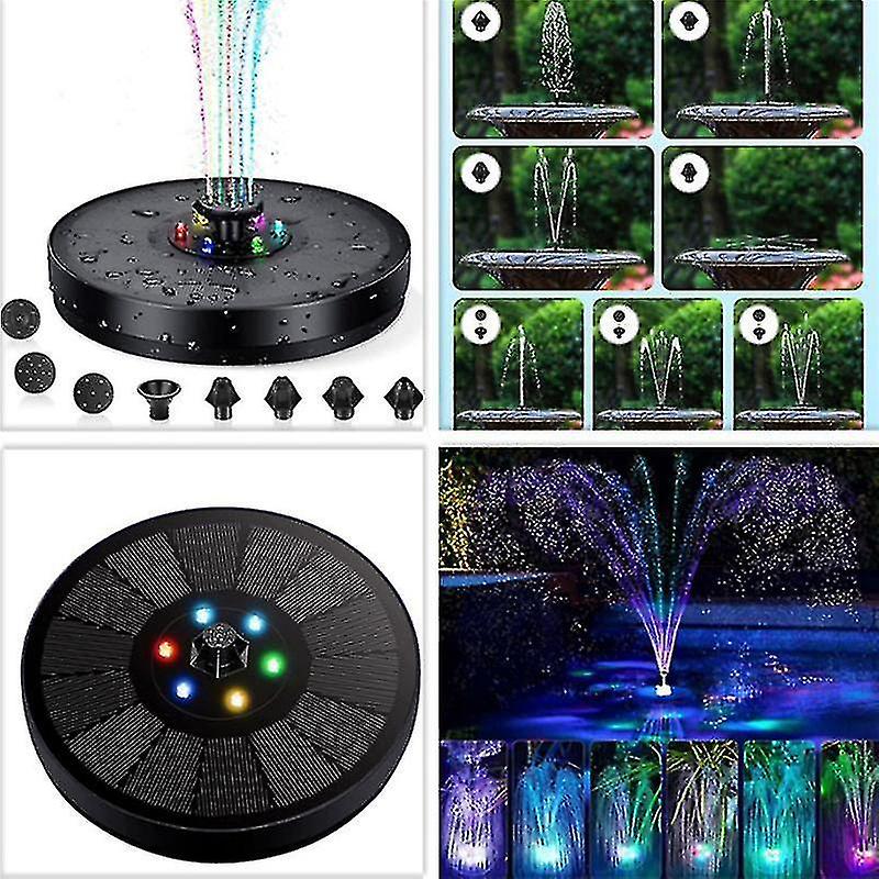 7v/3w Solar Fountain Pump With Led Light Solar Power Storage Fountain Garden Landscape Fountain