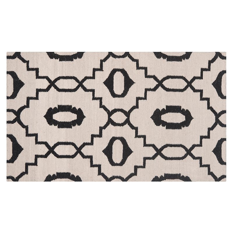 Safavieh Dhurries Jagged Circle Handwoven Flatweave Wool Rug