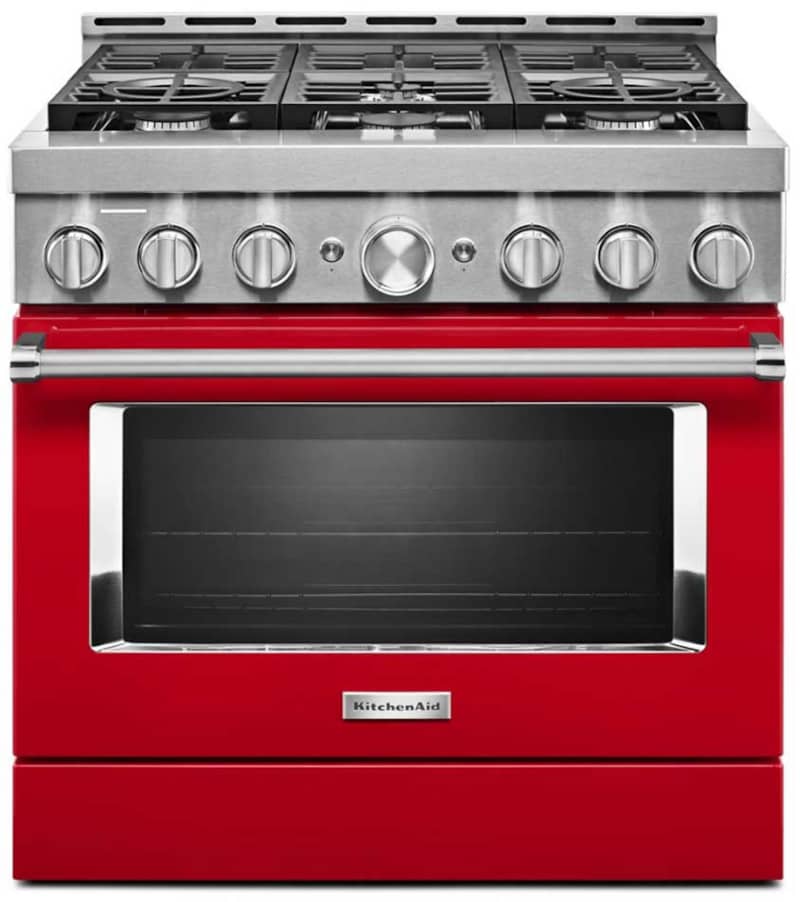 KitchenAid 36 Passion Red Smart Commercial-Style Gas Range With 6 Burners