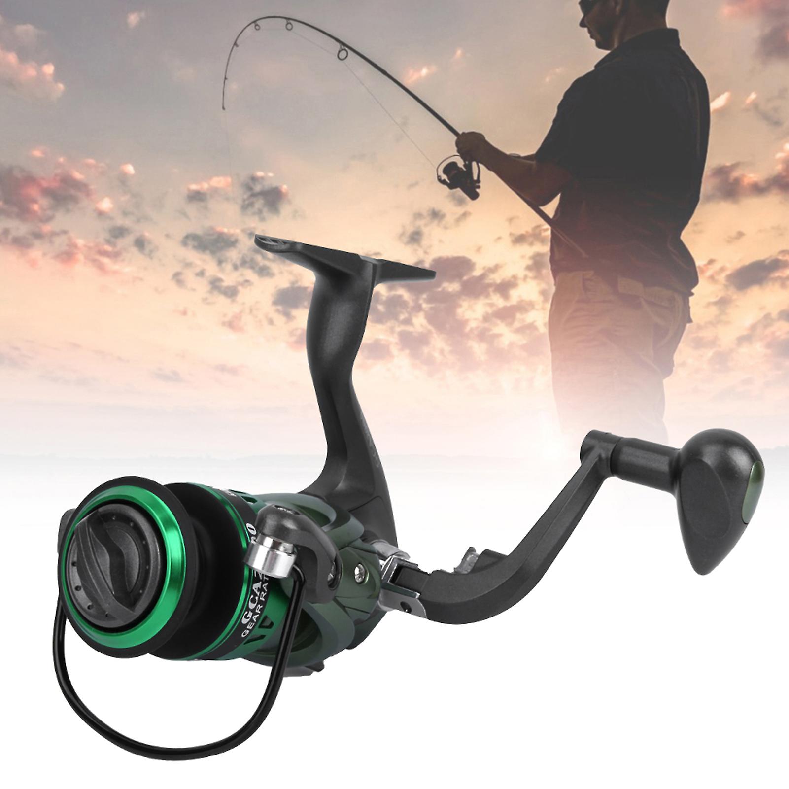 Fish Lure Spinning Fishing Reel Live Liner Bait Accessory With Metal Handle Green(gca5000)