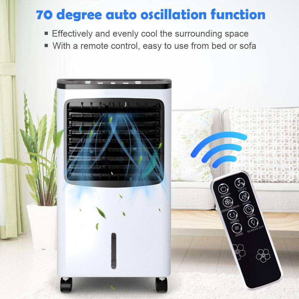 Gymax 10000 BTU (DOE) Evaporative Portable Air Conditioner Cooler Fan with 3-Modes and Speeds Home Office GYM06545