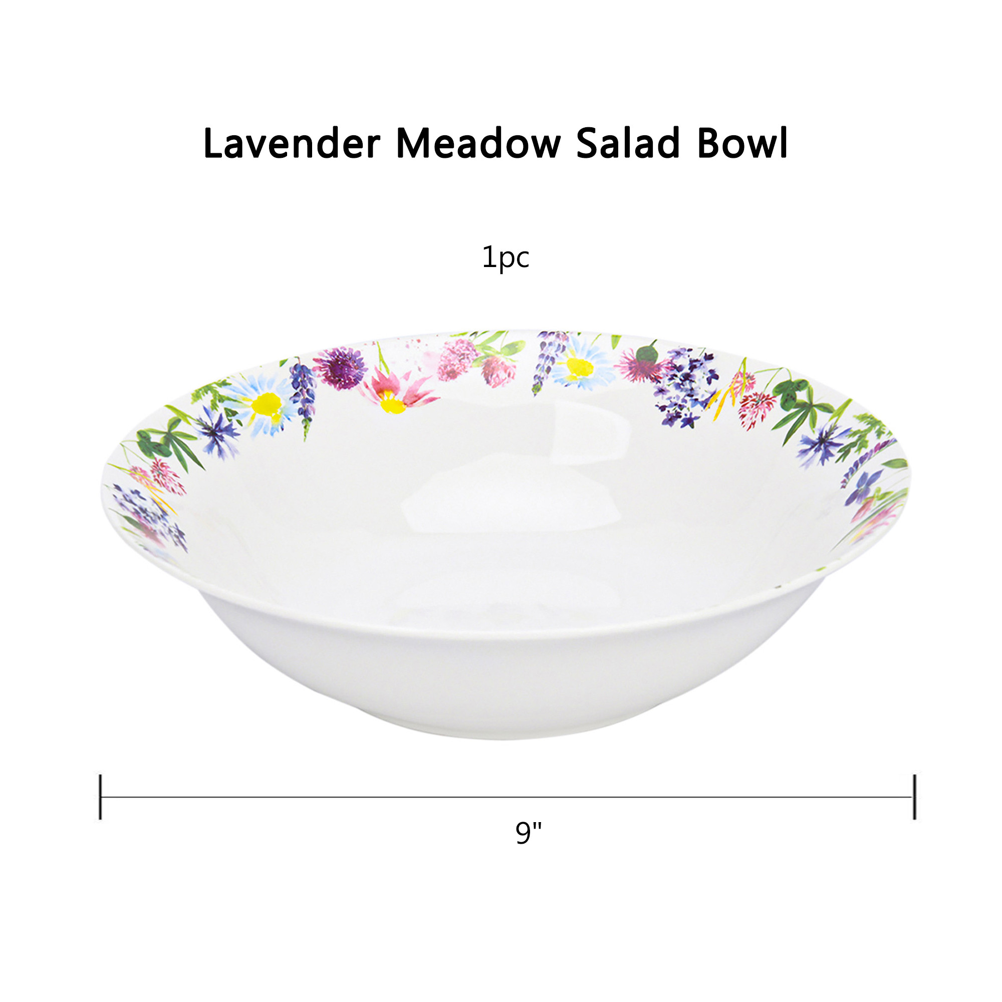 Dinnerware Soup Bowl Lavender Meadow Salad Bowl 9