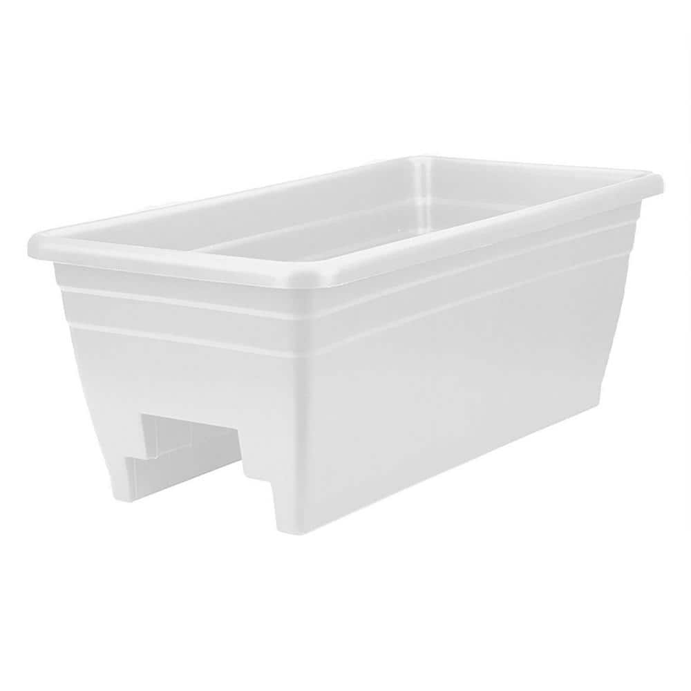 The HC Companies Durable 24 in. W Akro Deck Rail Box Plastic Planter and Plugs (2-Pack) 2 x SPX24DBOA10