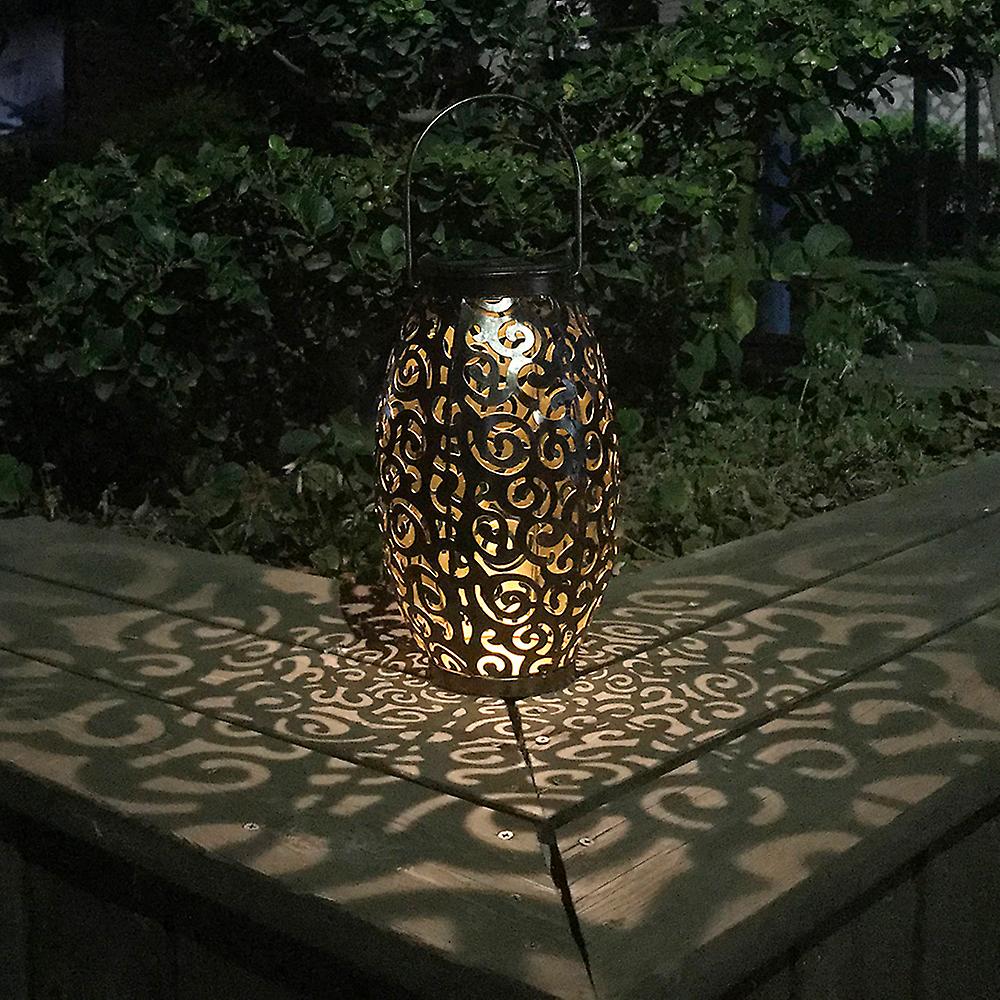 Brown Solar Power Energy Led Lantern Light Outdoor Hanging Lamp Ip44 Water Resistance For Patio Garden Courtyard Pathway