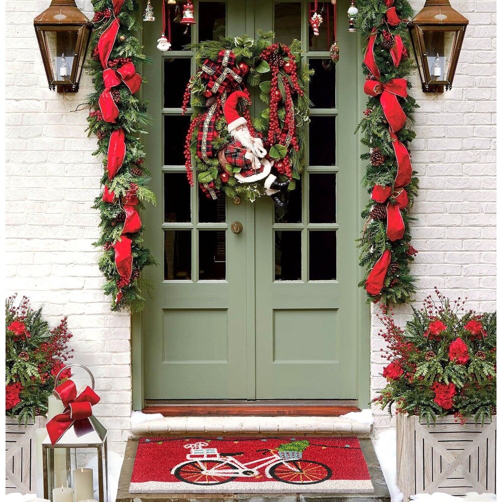 RugSmith Multi Machine Tufted Christmas Cycle Doormat  18\