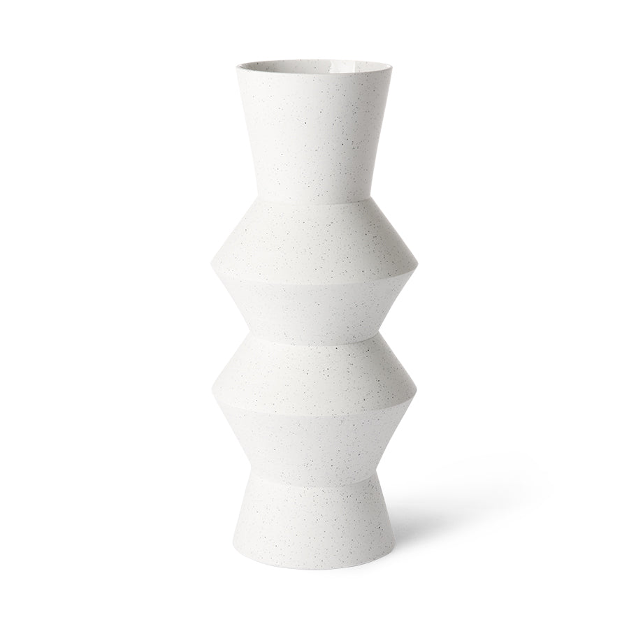 Speckled clay vase angular - L