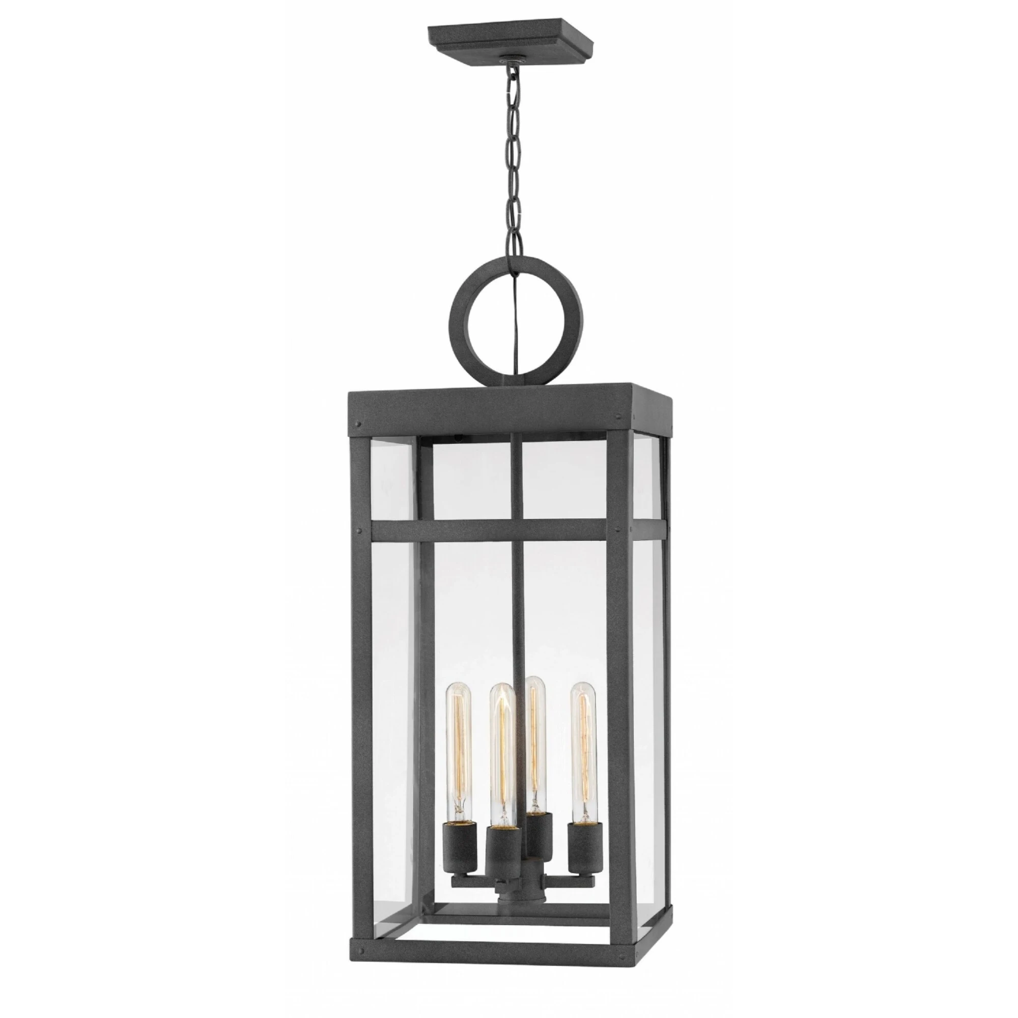 Hinkley Porter 4-Light Outdoor Pendant in Aged Zinc