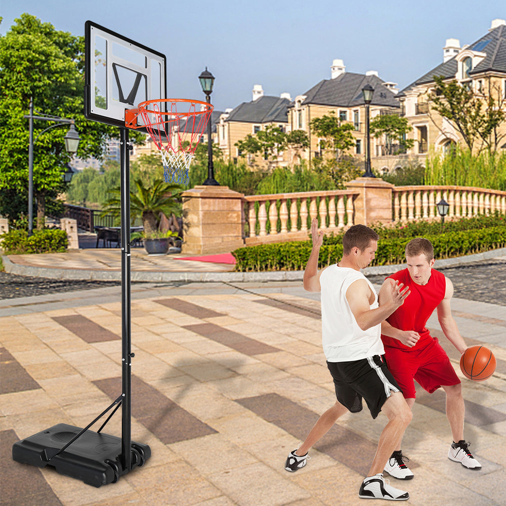 UBesGoo Kids Youth Portable Basketball Hoop， 6.9'-10' Height Adjustable Basketball Goal Stand， with 34 Inch PVC Backboard