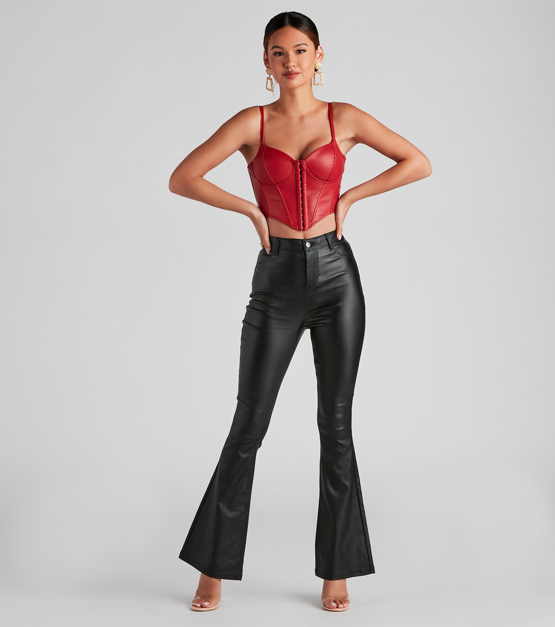 Stylish Flare High Rise Coated Pants