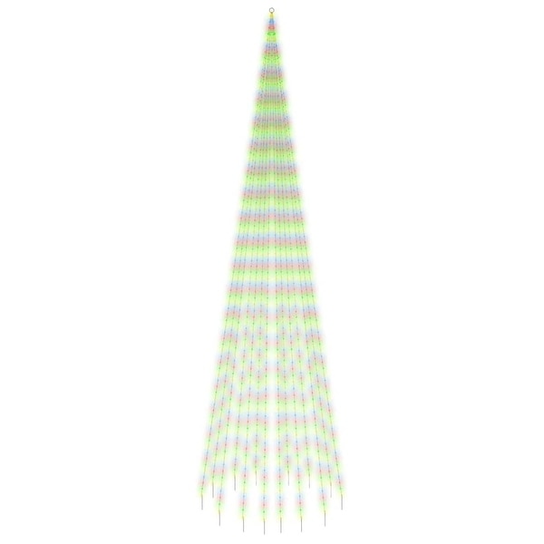 vidaXL Christmas Tree on Flagpole Warm White 500/732/1134/1400/3000 LEDs 10/16/26 ft