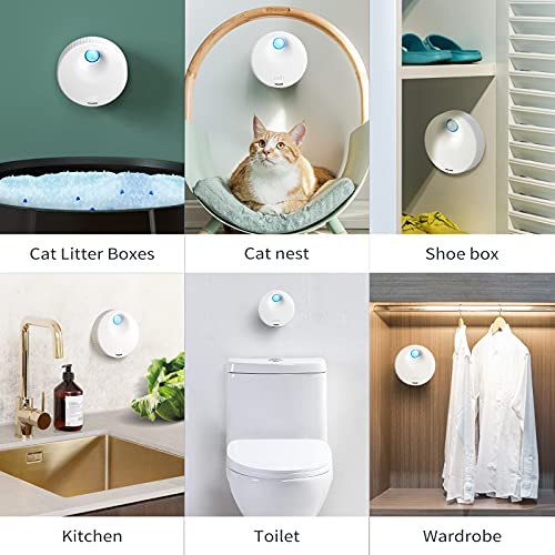 uahpet Cat Litter Deodorizer 99% Deodorization Litter Box Odor Eliminator 99.9% Dust-Free 9-Day Battery Life Genie for All Kinds of Cat Litter Box Bathroom Wardrobe Kitchen and Small Area