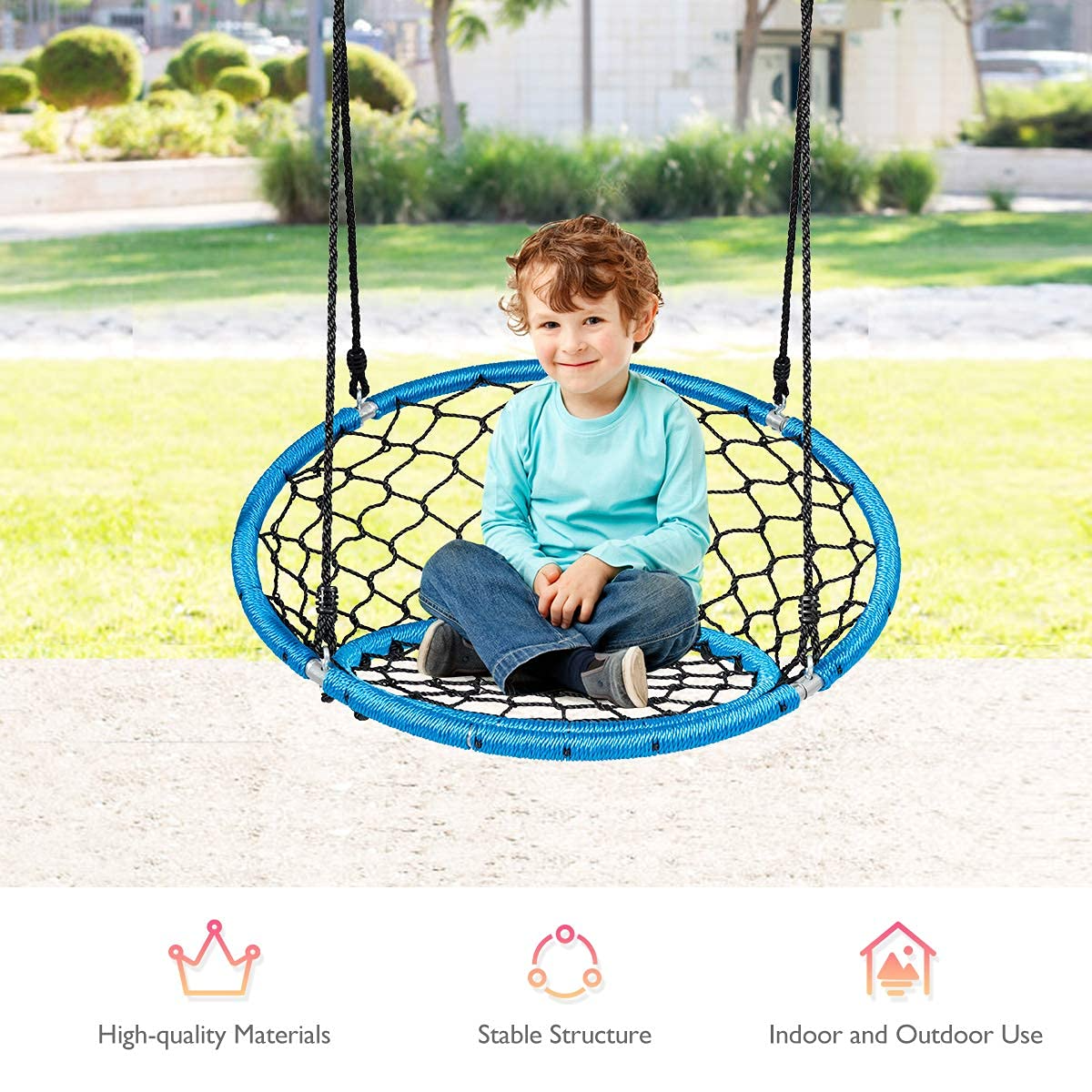 Web Chair Swing, Kids Tree Swing Set Net Hanging Swing Chair