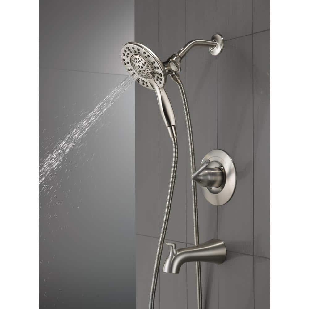 Delta Arvo In2ition TwoinOne SingleHandle 4Spray Tub and Shower Faucet in Spotshield Brushed Nickel