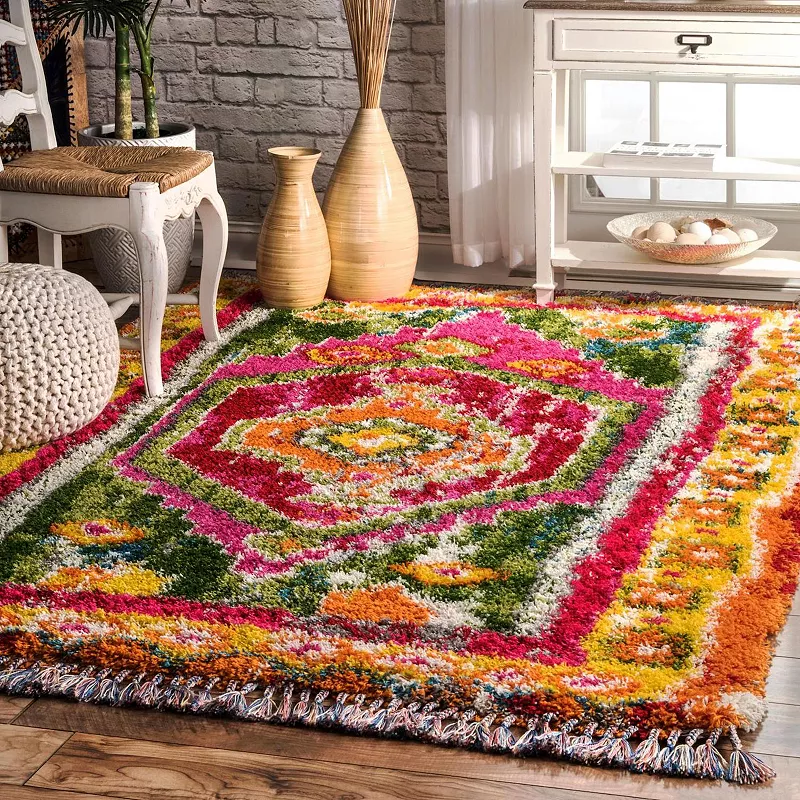 nuLoom Shania Medallion Shaggy Area Rug