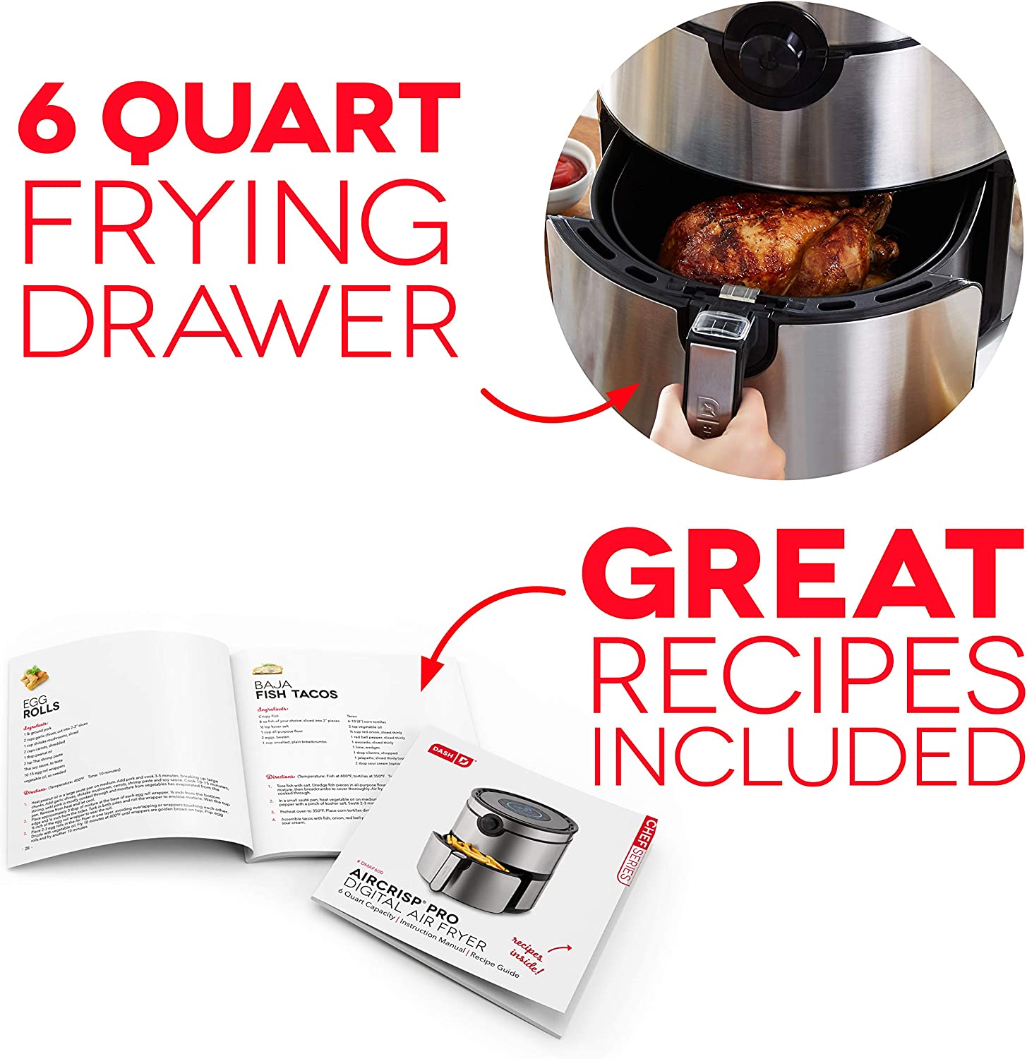 Dash AirCrisp 6-Quart Pro Digital Air Fryer