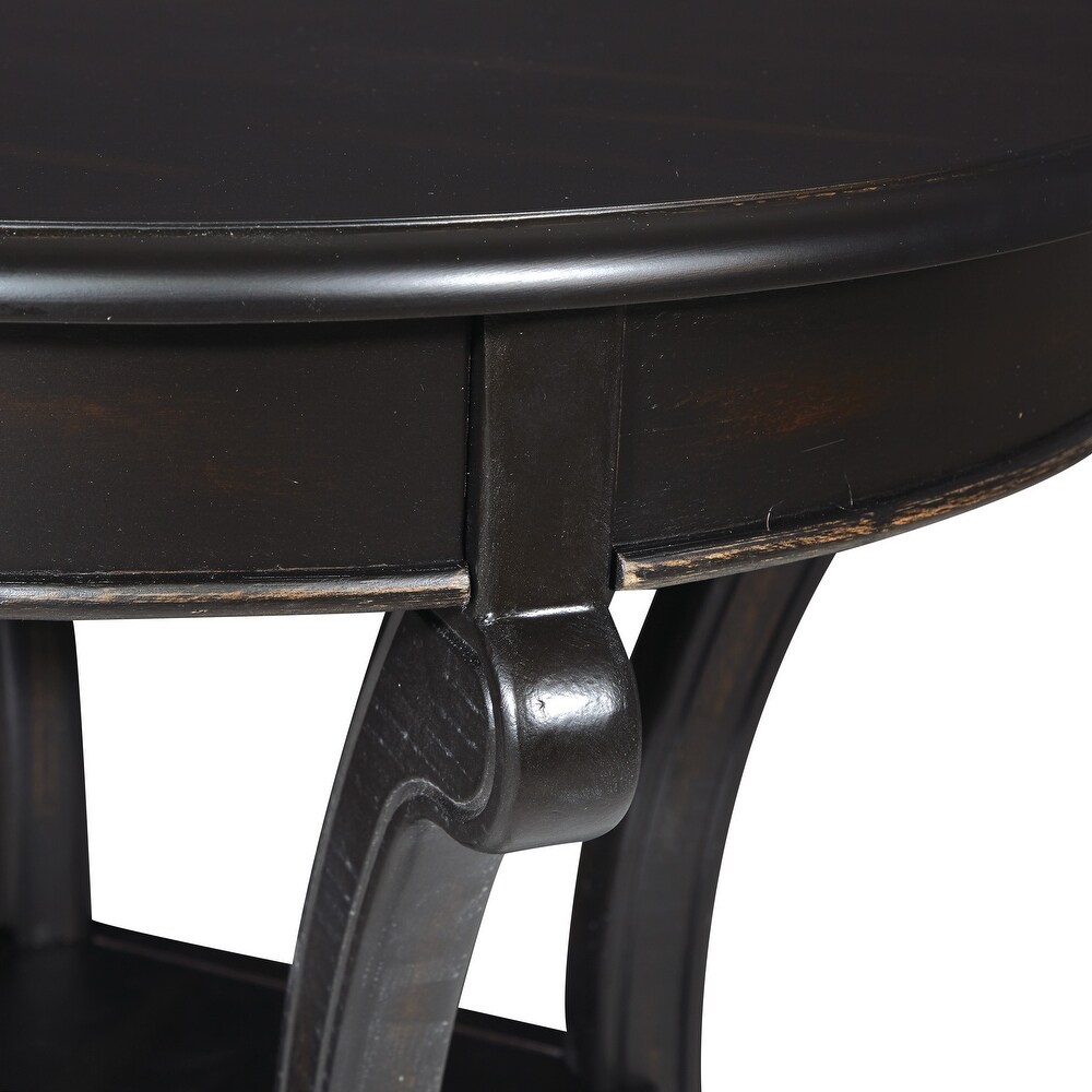 Copper Grove Korostyshiv Hand painted Transitional Accent Table