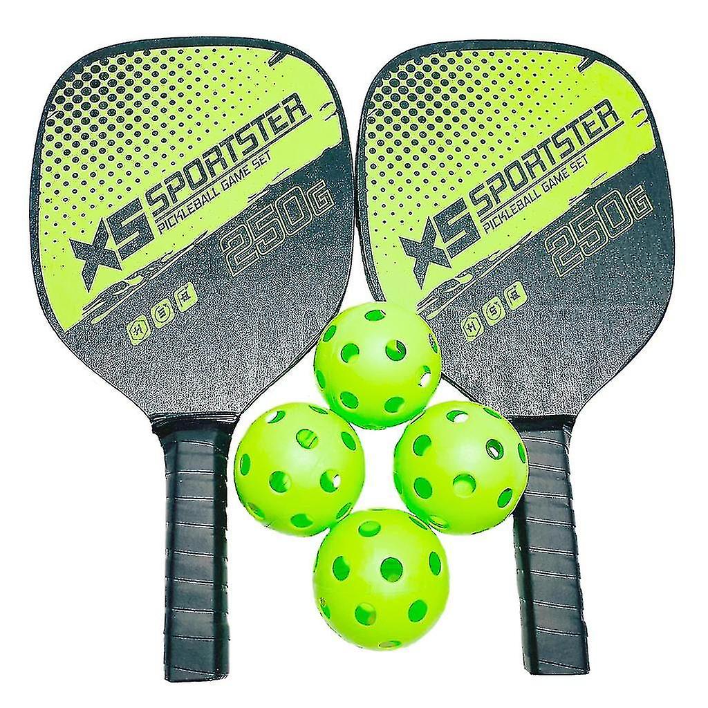 Miman Paddles Set Of 2 Rackets 4 Balls Carbon Fiber Surface Racquet Paddle Outdoor Sports