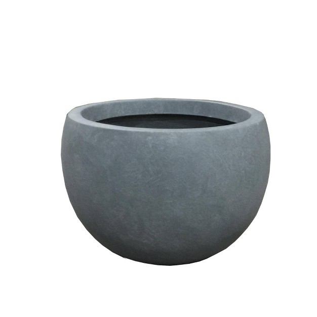 Kante Lightweight Outdoor Concrete Bowl Planter Slate Gray Rosemead Home amp Garden Inc