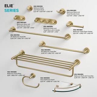 KRAUS Elie Bathroom Robe and Towel Rack with 4 Hooks in Brushed Gold KEA-18804BG