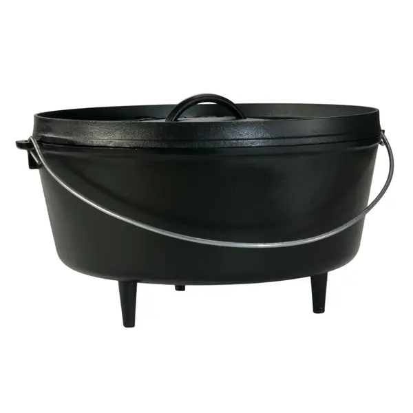 Lodge 14 Inch/10 Quart Cast Iron Deep Camp Dutch Oven