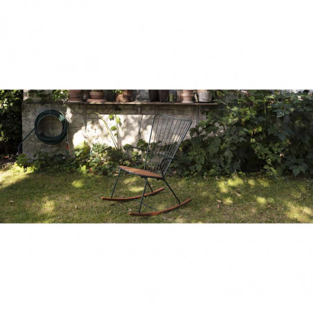 Rocking chair design Paon HOUE - Salon de jardin metal et bambou