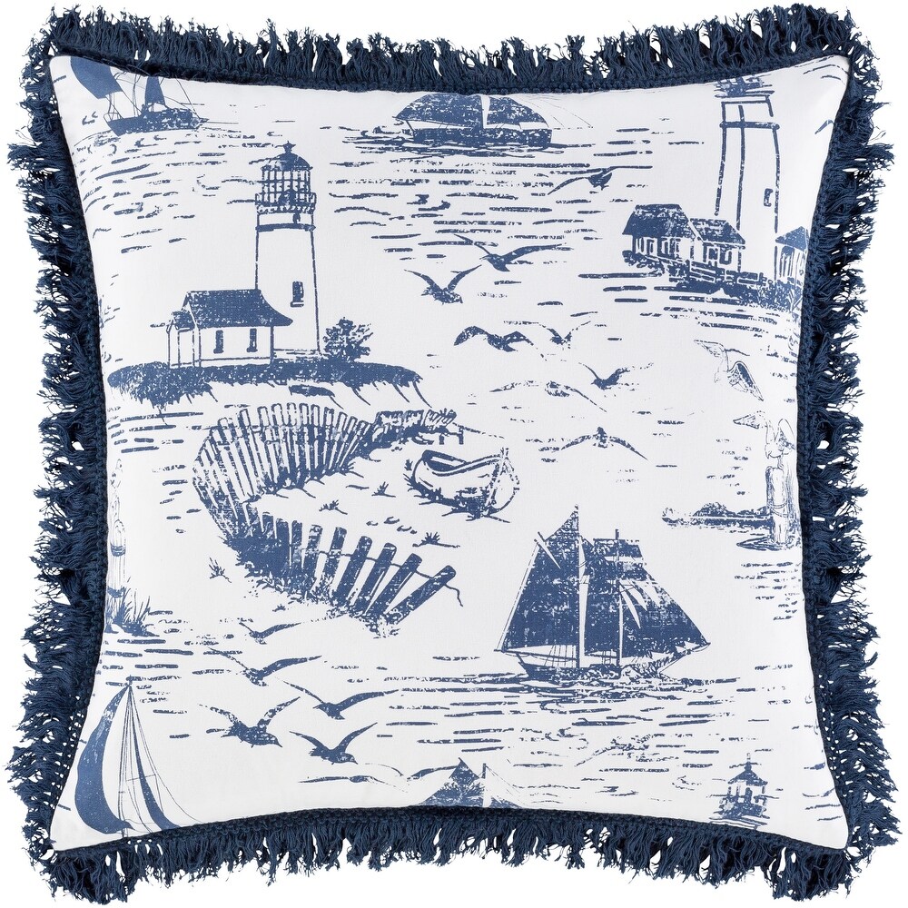 Artistic Weavers Adrie Coastal Scene Printed 20 inch Throw Pillow