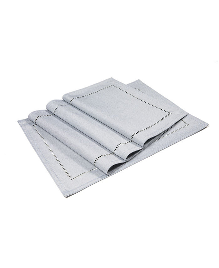 Xia Home Fashions Melrose Cutwork Hemstitch Placemat - Set of 4 20 x 14