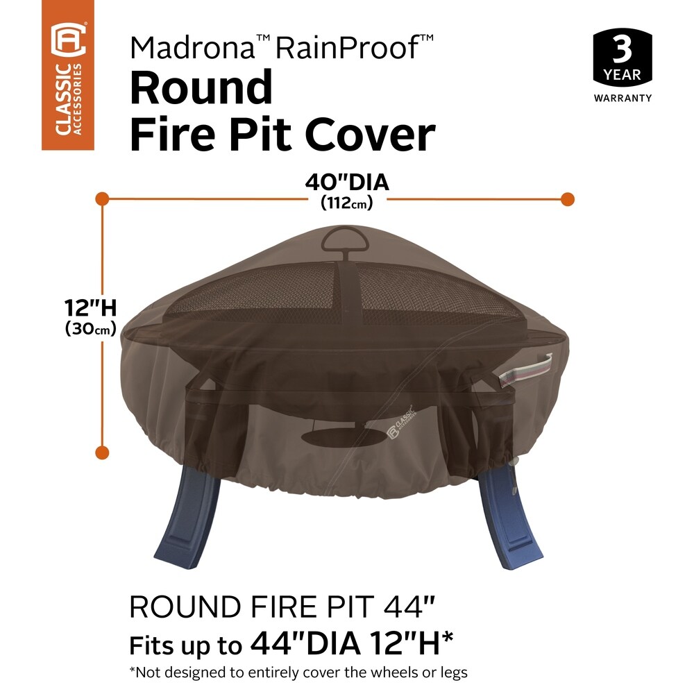 Classic Accessories Madrona Waterproof 44 Inch Round Fire Pit Cover