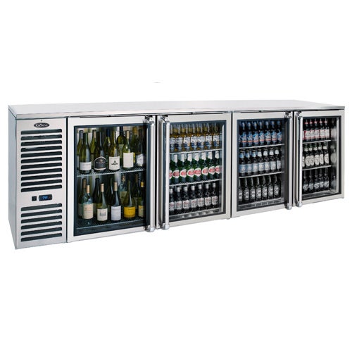 Krowne Metal BS108L-KNS Back Bar Cooler， Glass Doors with S/S Frames and Sides