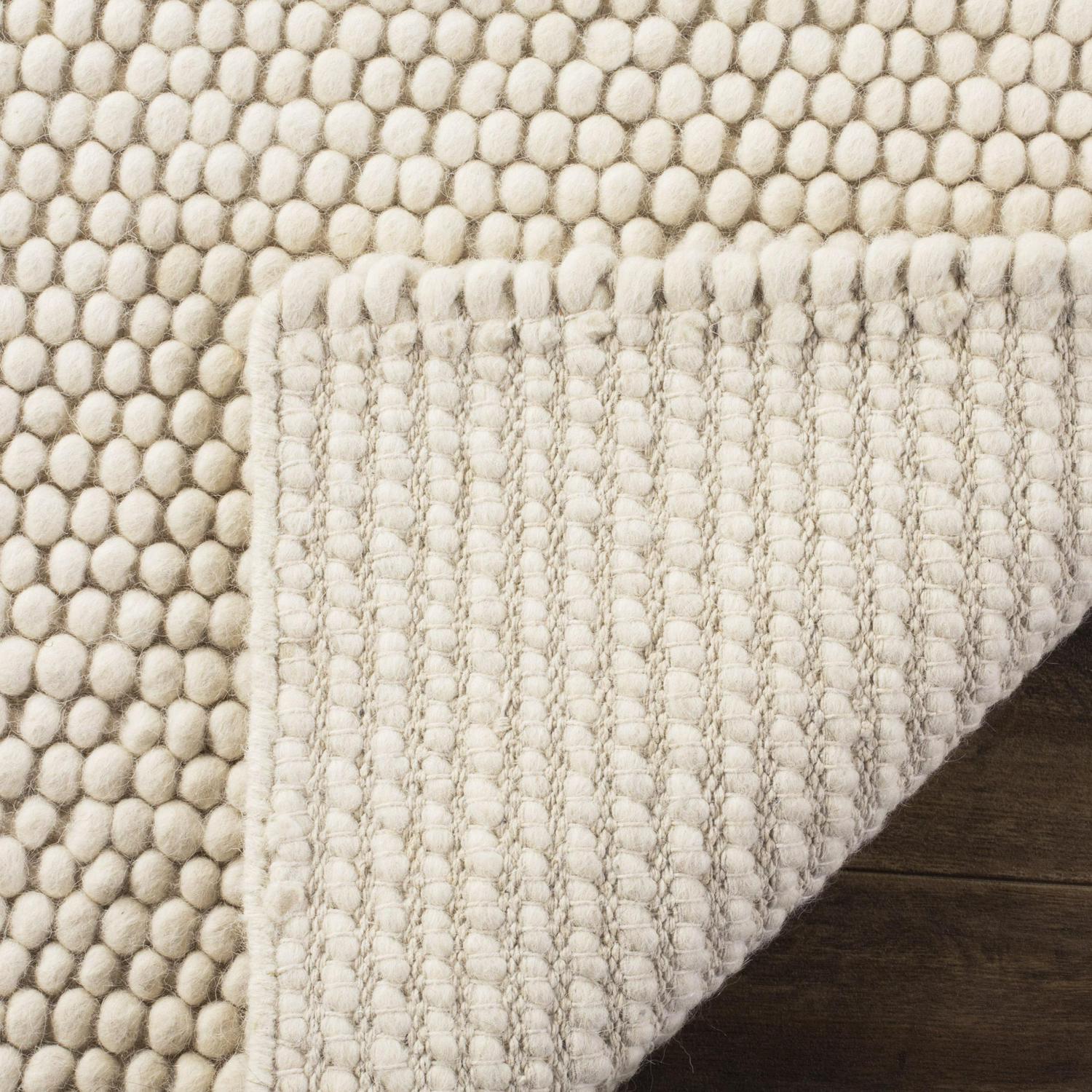 SAFAVIEH Natura Feride Solid Braided Wool Area Rug， Ivory， 6and#8242; x 9and#8242;