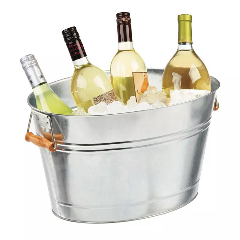 mDesign Large Metal 4.75 Gallon Beverage Tub Cooler