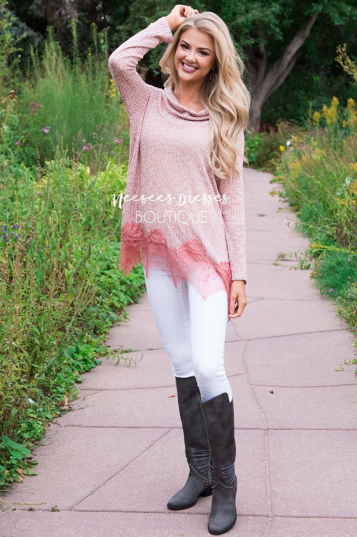 Lessons In Love Lace Trim Sweater