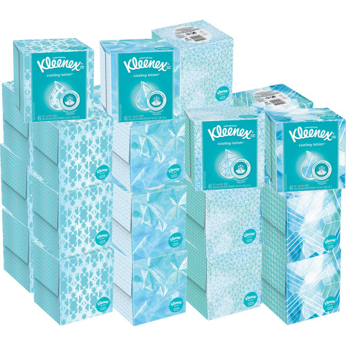 Kleenex Cool Touch Facial Tissue， 2-Ply， White， 45 Sheets/Box， 27 Boxes/Carton (50140)