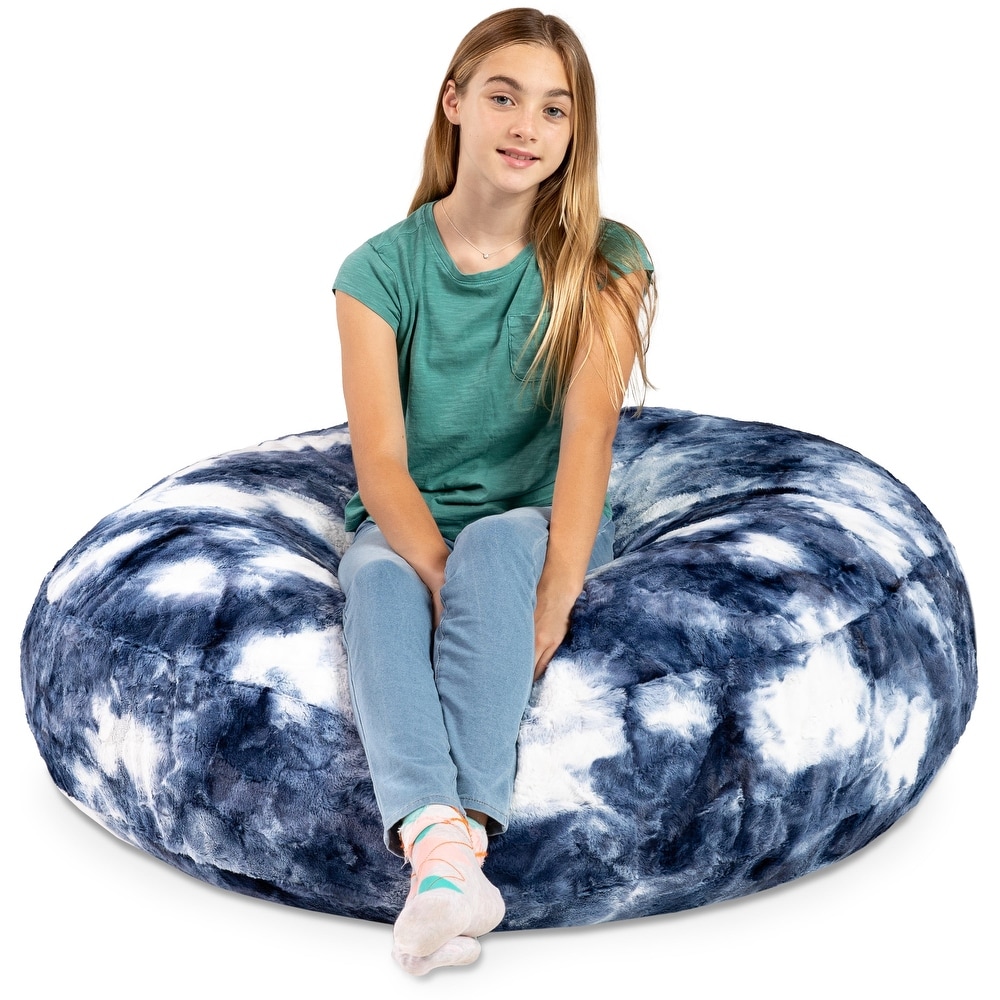 Jaxx Cocoon 4 Foot Kids Bean Bag Chair and Crash Pad   Faux Fur