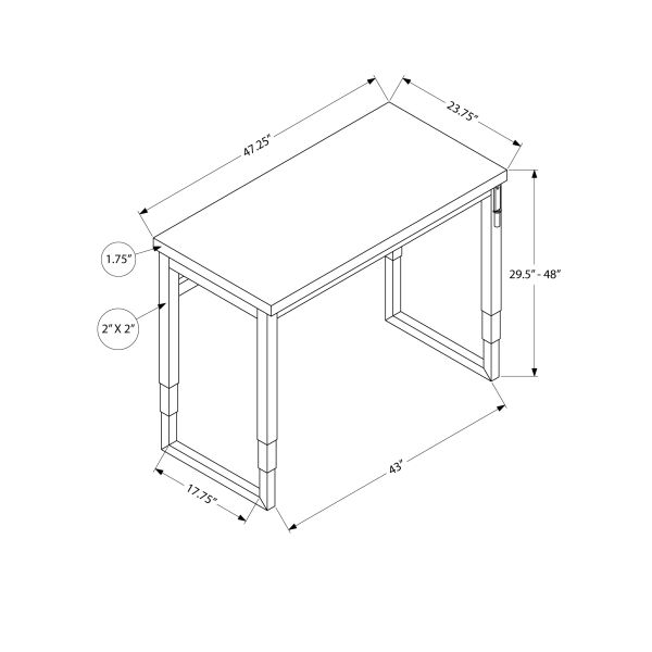 Computer Desk， Home Office， Standing， Adjustable， 48