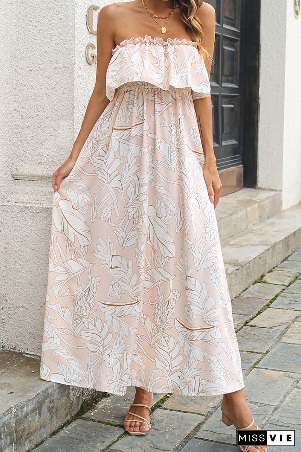 Floral Off-shoulder Long Dress Wholesale