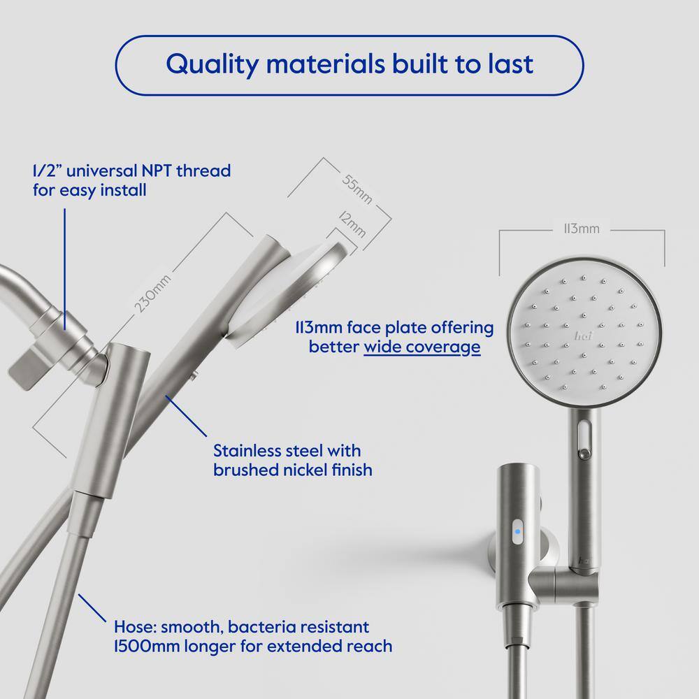 HAI Smart 2-Spray Wall Mount Handheld Shower Head 2.5 GPM in Moon HSBTHI1