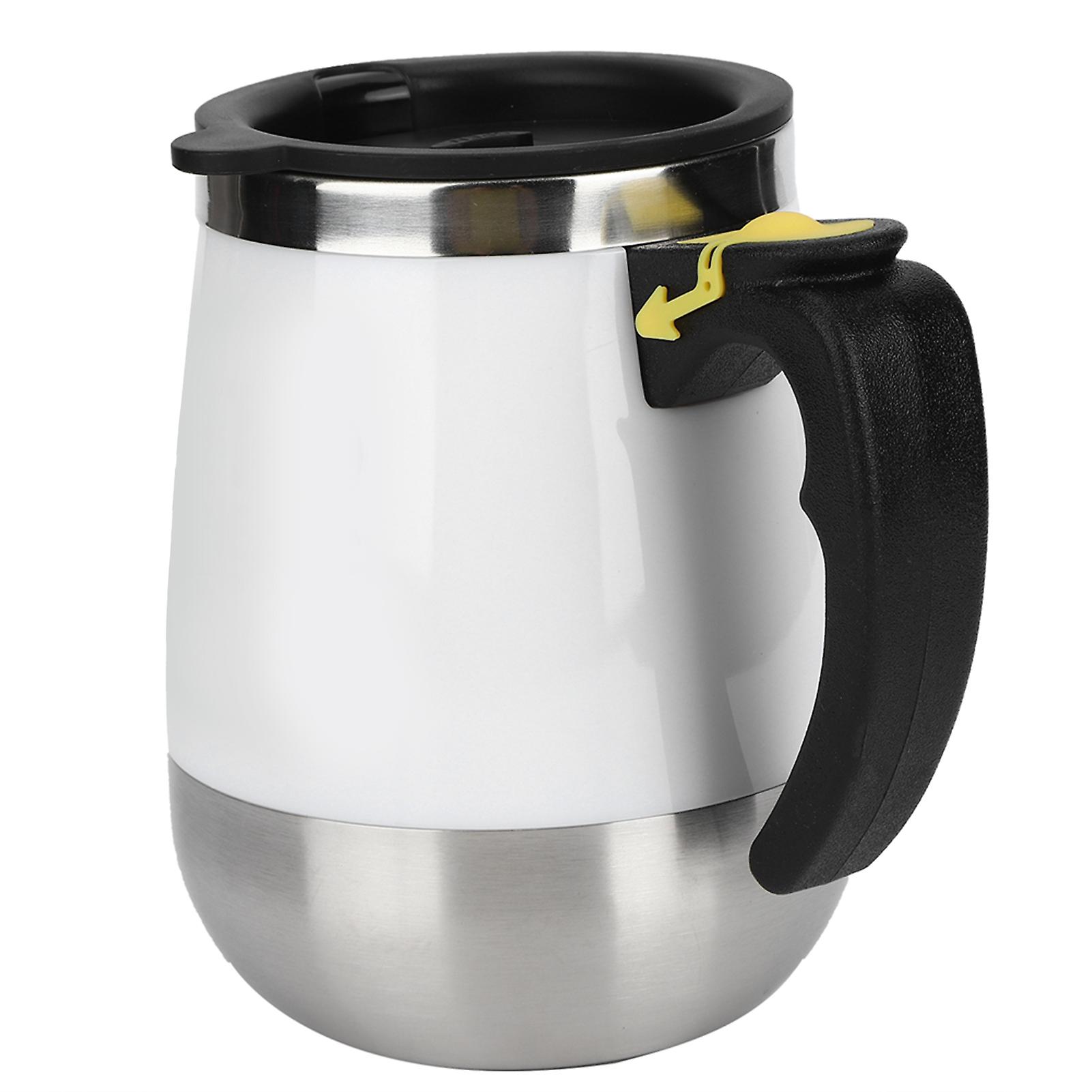 USB Charging Stainless Steel Electric Magnetic Water Cup Milk Coffee Self Stirring Mixing Mug400ml White