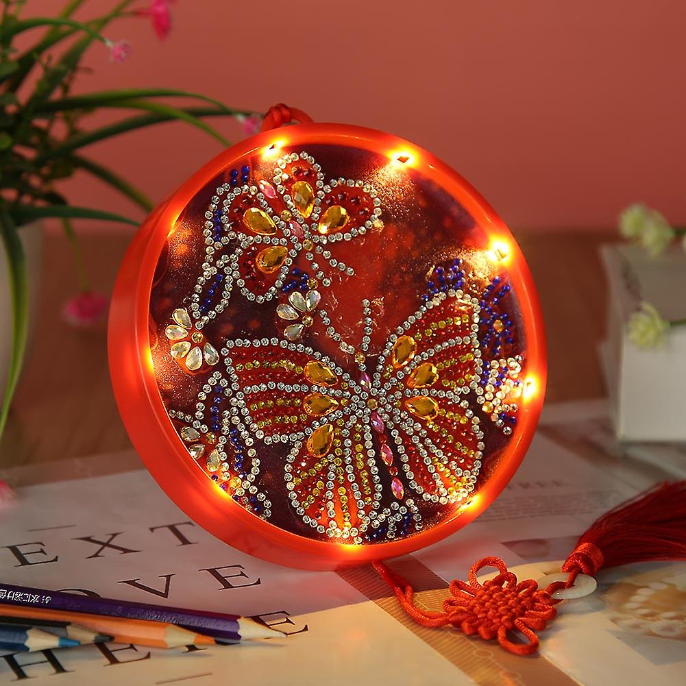 Hanging Diamond Painting Lamp Round Led Light Diy Gift Desk Home Night Decoration