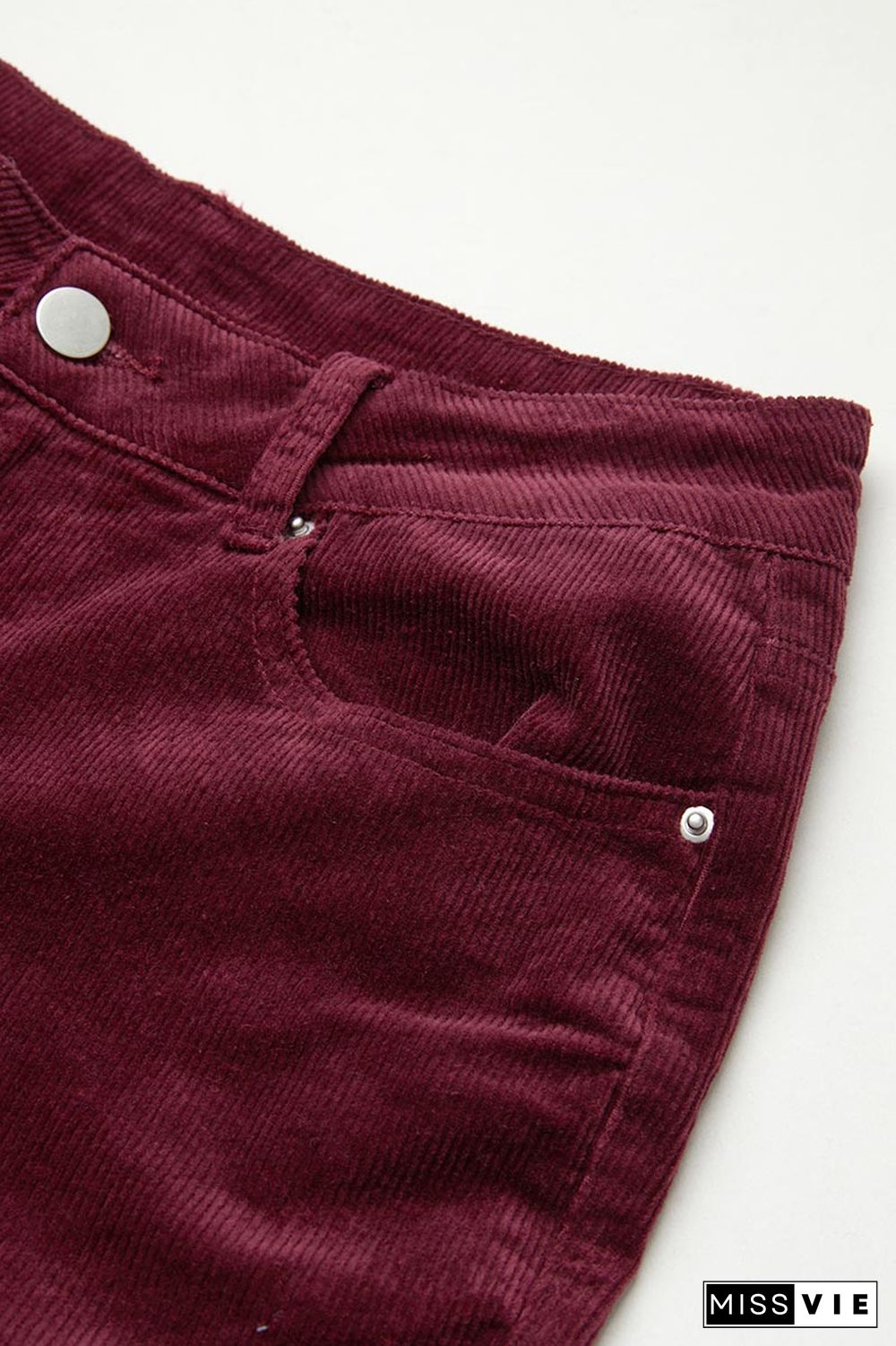 Corduroy Mid Waist Flare Pants