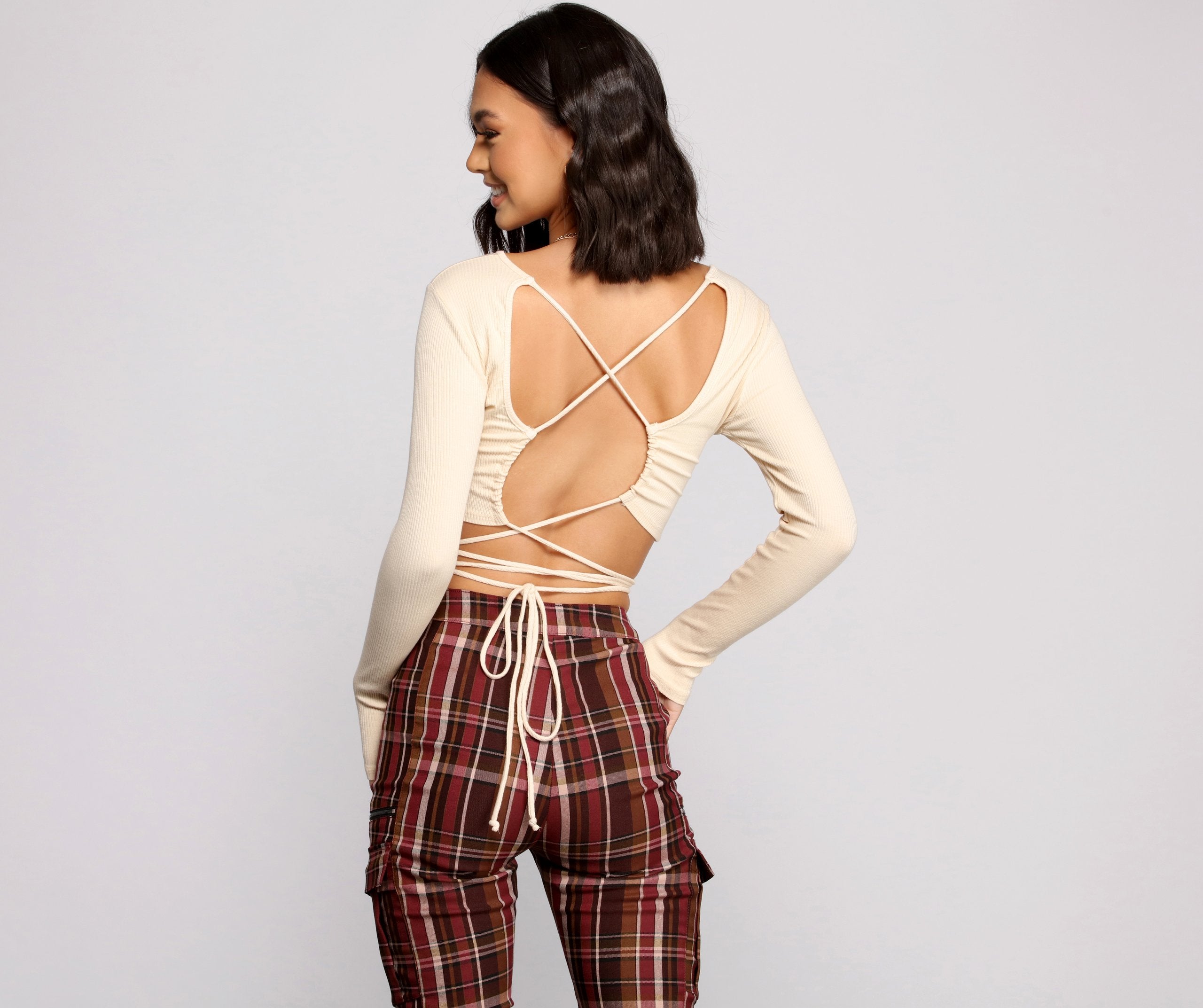 Stun and Impress Lace Up Crop Top