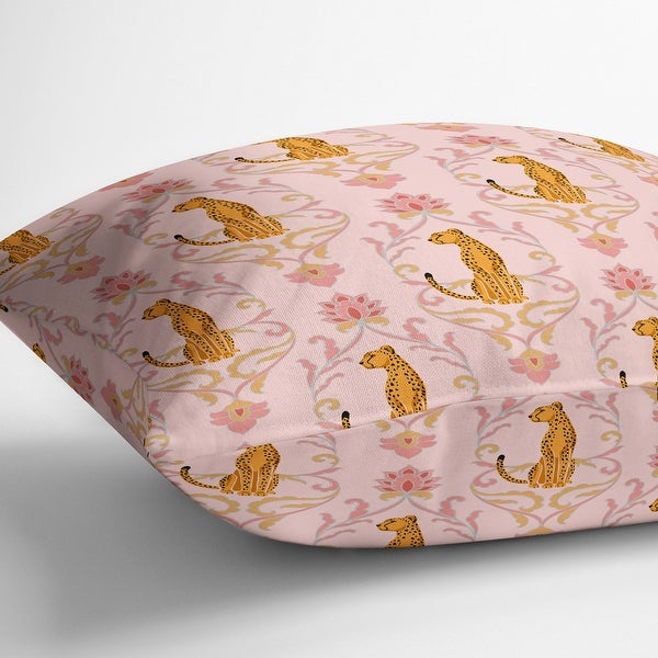 WILD CAT PINK Indoor|Outdoor Pillow By Kavka Designs