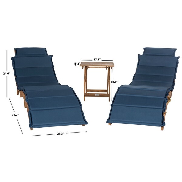 SAFAVIEH Outdoor Living Pacifica Brown/ Navy Piece Lounge Set