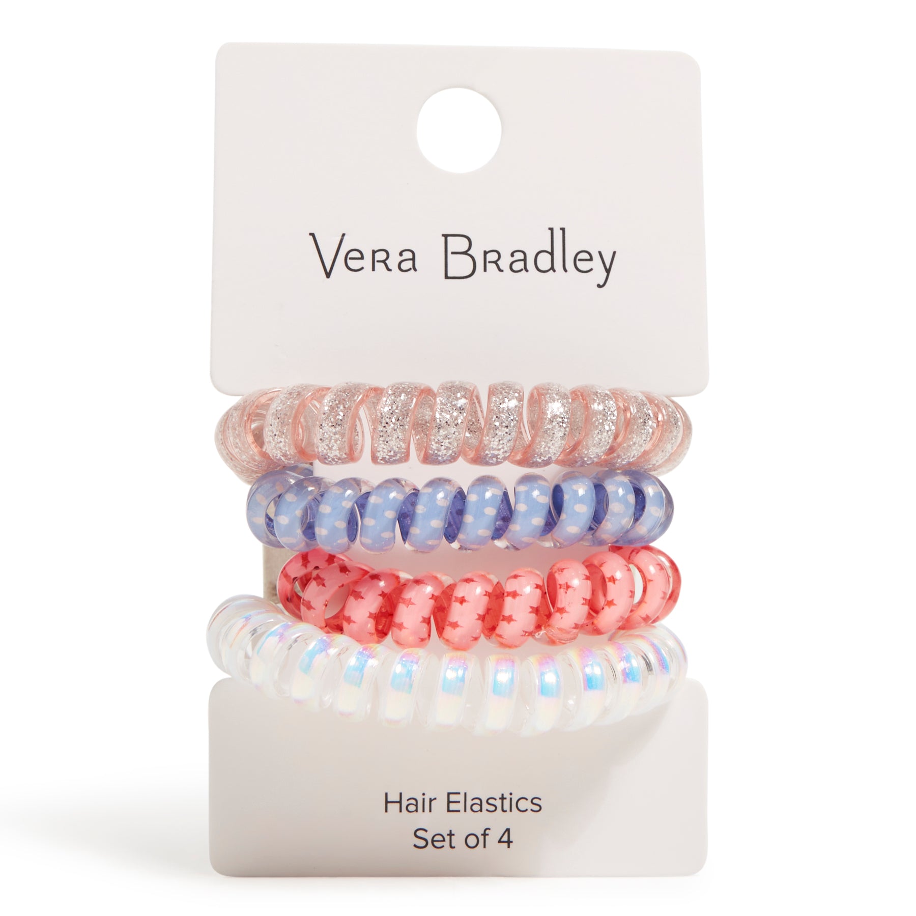 Spiral Elastic Hair Tie 4 Pk