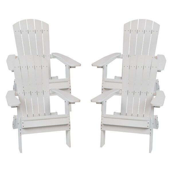 Polyresin Folding Adirondack Indoor/Outdoor Patio Chair (Set of 4)